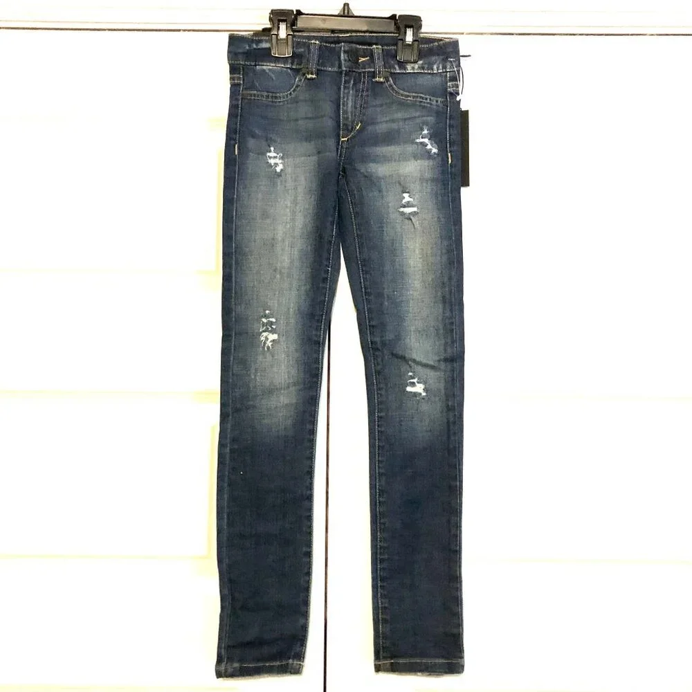 NWT JOE'S JEANS The Jeggings Jeans Ultra Slim Fit Destroyed Dark Wash 10